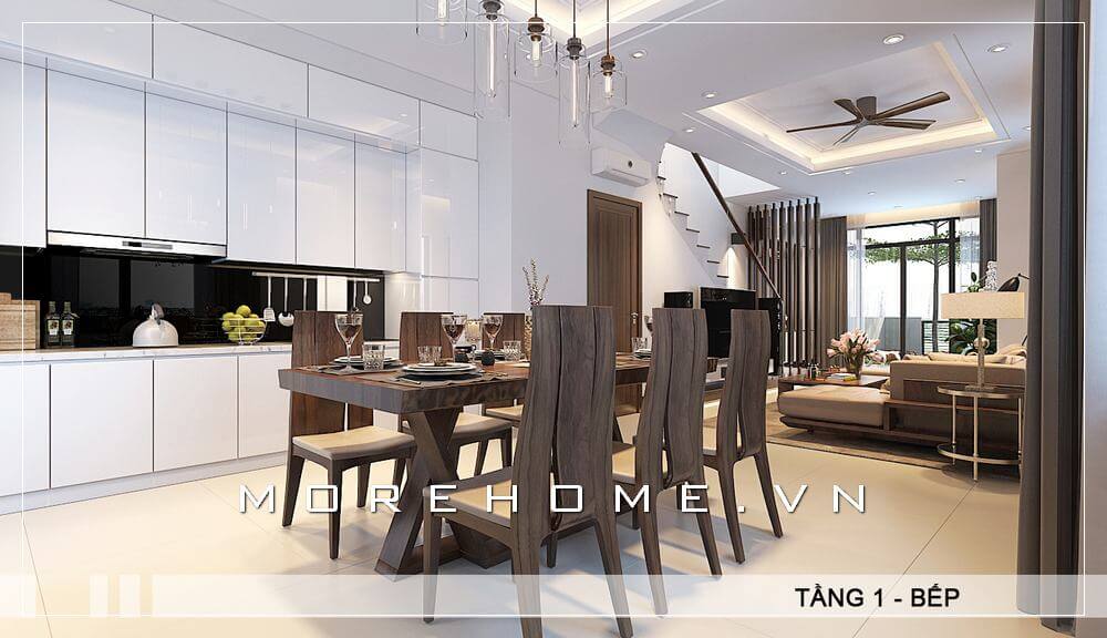Ý tưởng thiết kế tủ bếp biệt thự tiện nghi